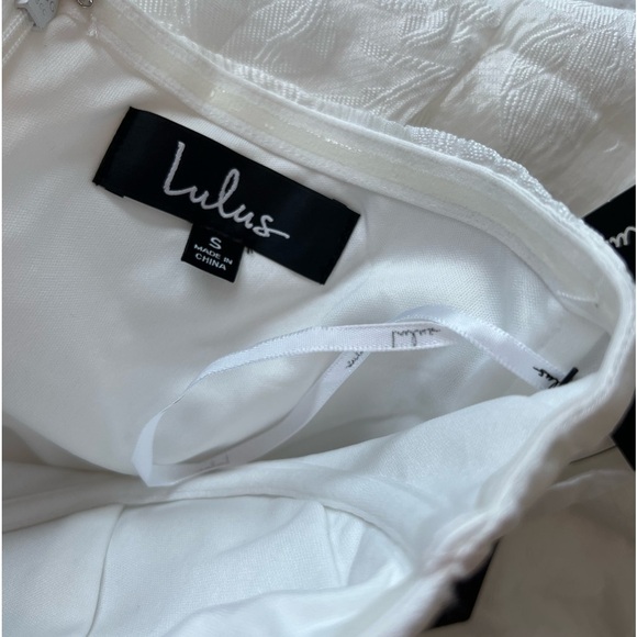 Lulus From this Day White Floral Jacquard Strapless Midi Dress NWT - Picture 15 of 16